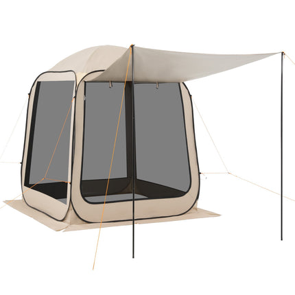 Pop-Up Screen House Tent, 4-6 Person, With Awning