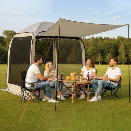 Pop-Up Screen House Tent, 4-6 Person, With Awning