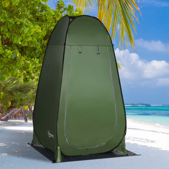 Camping Shower Tent - Portable Outdoor Toilet, Dark Green