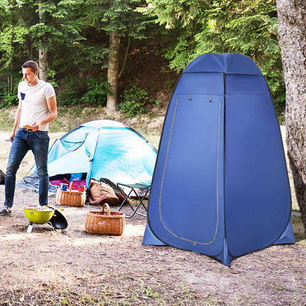 Mobile Camping Shower Tent - Waterproof, Dark Blue, 120x120x190 cm