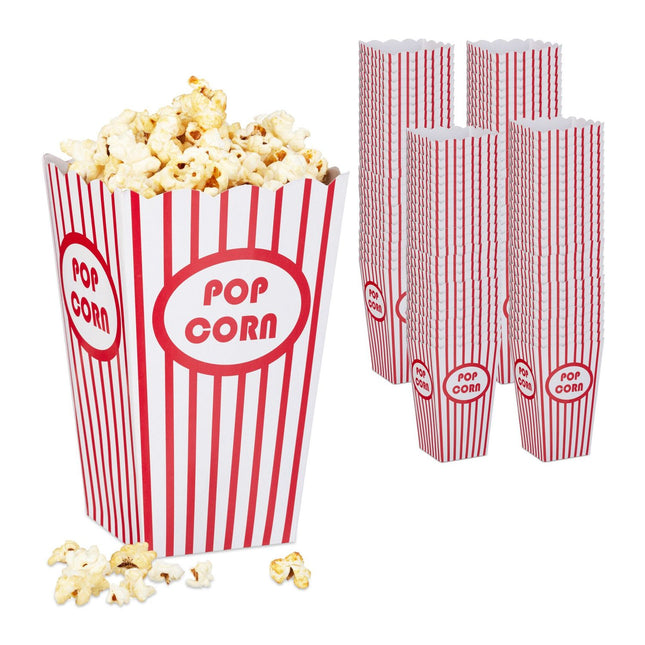 Popcorn Bags, Set of 100, Reusable Cinema Style