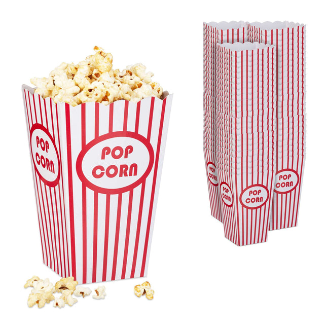 Popcorn bags, 72 pcs, red/white