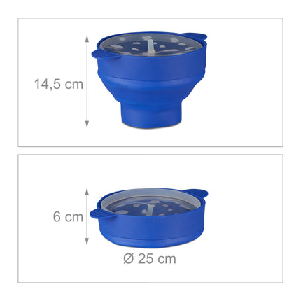 Popcorn bowl in silicone for the microwave
