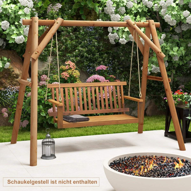Porch swing for 2 people with 2 ropes for hanging. Holds up to 360 kg hanging bench