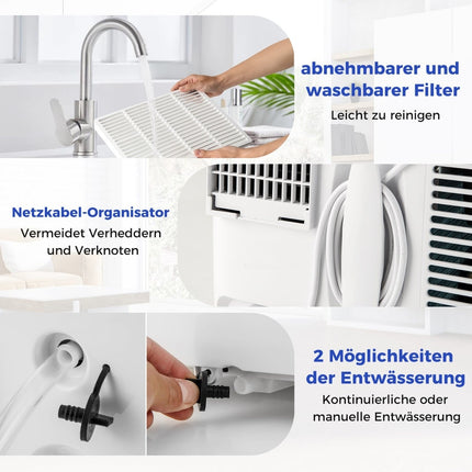 Portable 12000 BTU AC with Heater & Dehumidifier, WiFi-Control