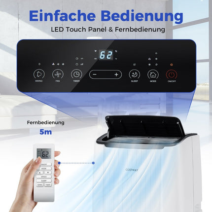 Portable 12000 BTU AC with Heater & Dehumidifier, WiFi-Control