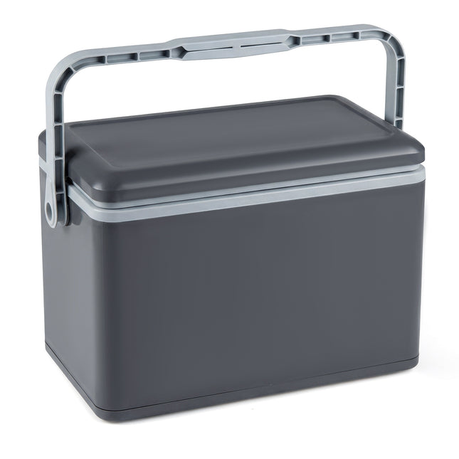 Portable 12L Hard-Shell Cooler with Handle, Dark Grey