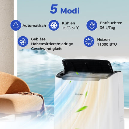 Portable 14000 BTU Air Conditioner, Heater & Dehumidifier