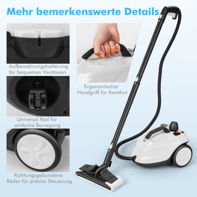 Portable 2000W Steam Cleaner, 15-Piece Accessory Set