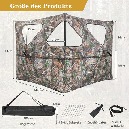 Portable 360 Hunting Blind Pop-Up Camouflage Tent with Bag