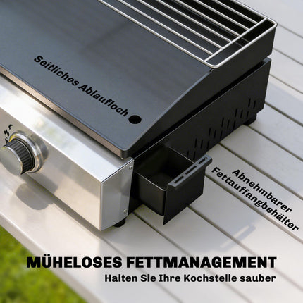 Portable 3-Burner Gas Grill with Ceramic Coating