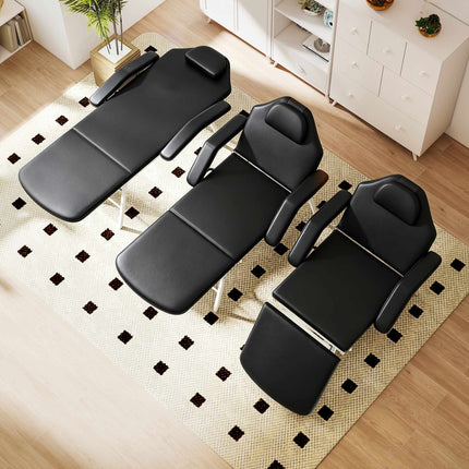Portable 3-Section Massage Table, Adjustable with Headrest