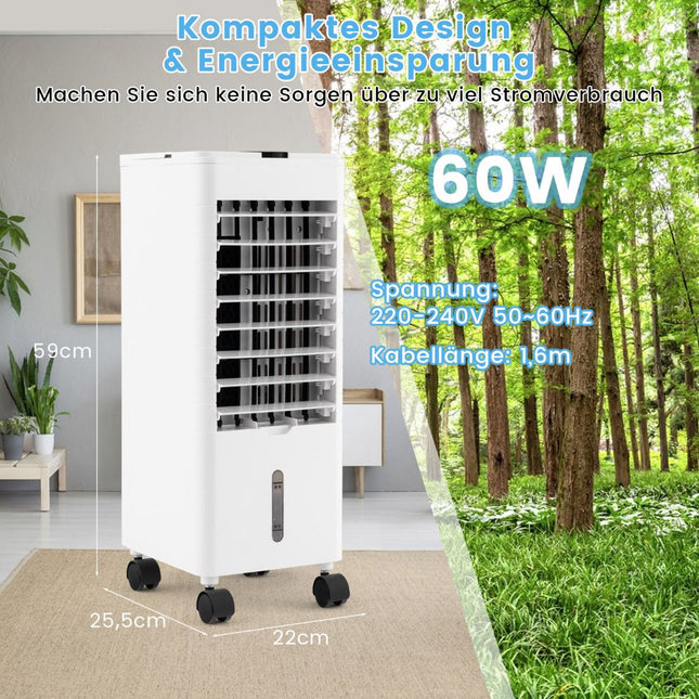 Portable 3-in-1 Air Cooler, Humidifier, Fan, 2.8L Tank