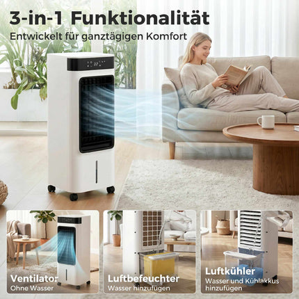 Portable 3-in-1 Air Cooler with 7L Tank, 48 Oscillation