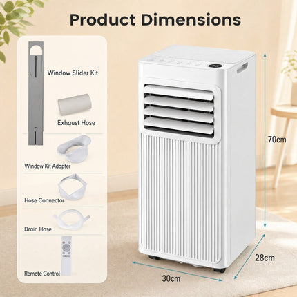 Portable 7000 BTU Air Conditioner, 3-in-1, 32.5 m² Coverage