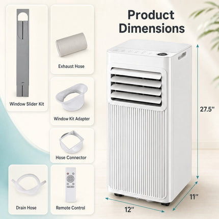 Portable 7000 BTU Air Conditioner, 3-in-1, 32.5 m² Coverage