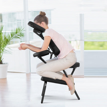 Portable Adjustable Massage Chair – Black, Foldable Design