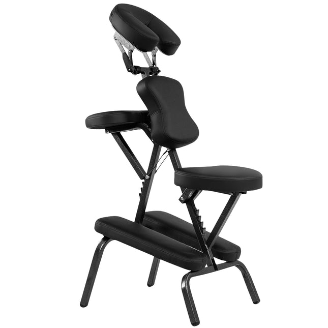 Portable Adjustable Massage Chair – Black, Foldable Design