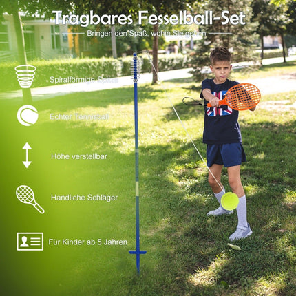 Portable Adjustable Tetherball Set with Rackets