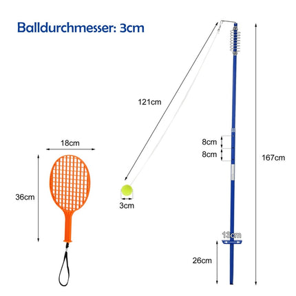 Portable Adjustable Tetherball Set with Rackets