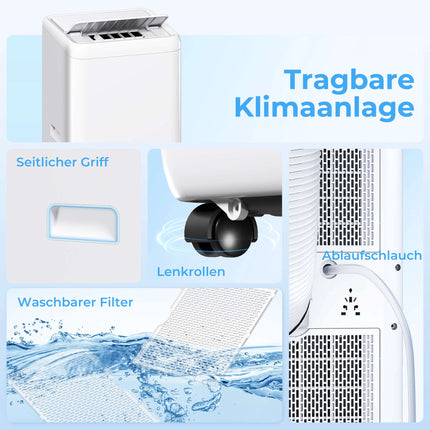 Portable Air Conditioner, 12,000 BTU, 5-in-1, 35㎡ Coverage
