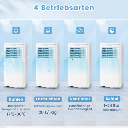 Portable Air Conditioner 2.5 kW, 4-in-1 with Dehumidifier