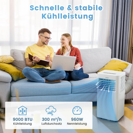 Portable Air Conditioner 2.5 kW, 4-in-1 with Dehumidifier