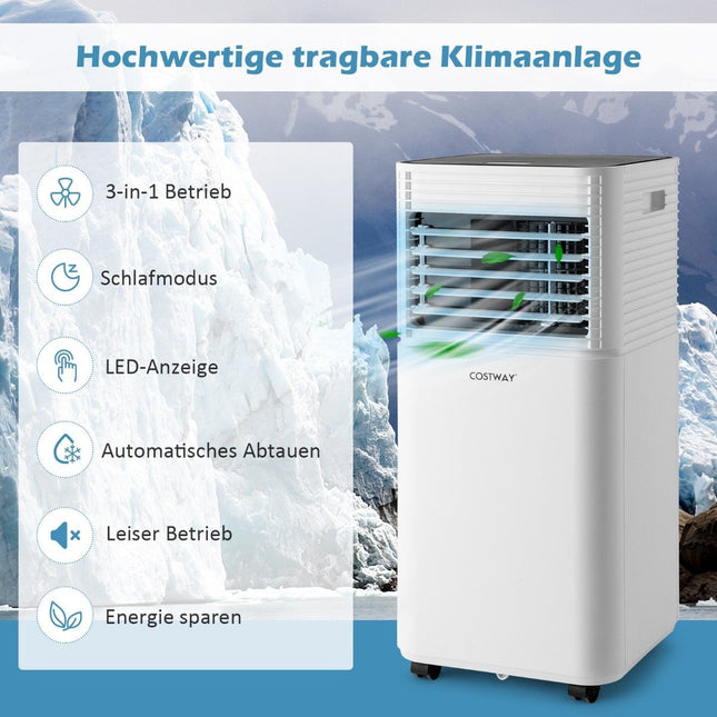 Portable Air Conditioner 4 in 1 Air Cooler with Black LED Display 7000 BTU