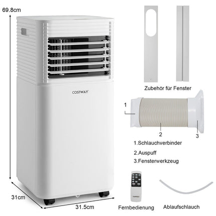 Portable Air Conditioner 4 in 1 Air Cooler with White LED Display 7000 BTU