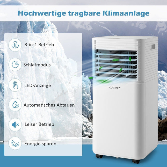 Portable Air Conditioner 4 in 1 Air Cooler with White LED Display 7000 BTU