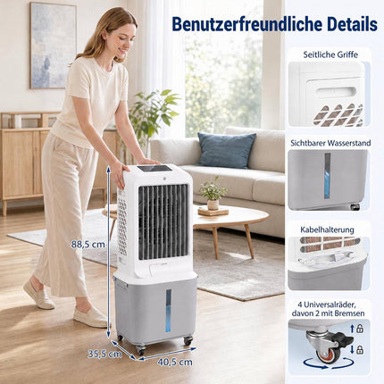 Portable Air Cooler with Remote, 25L Tank, 3 Speeds