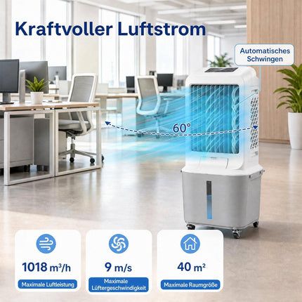 Portable Air Cooler with Remote, 25L Tank, 3 Speeds