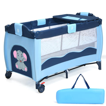 Portable Baby Crib Playpen with Bassinet and Changing Table