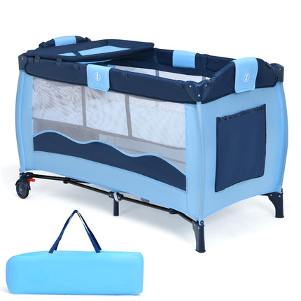 Portable Baby Crib Playpen with Bassinet and Changing Table
