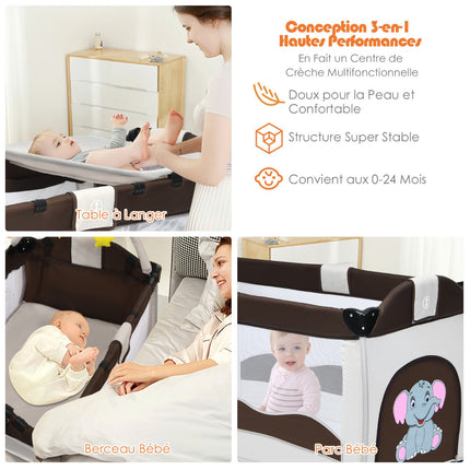 Portable Baby Playard With Bassinet And Changing Table