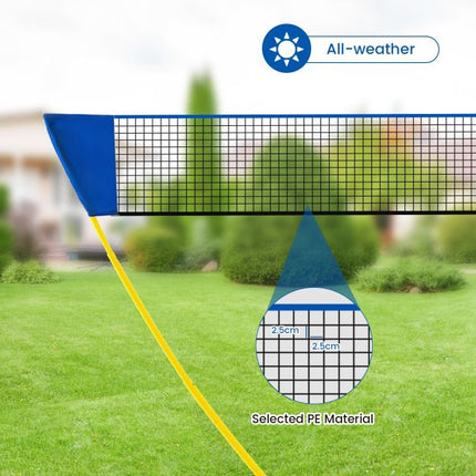 Portable Badminton Net Set 270cm, Rackets, Carry Case