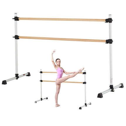 Portable Ballet Barre, Double Beechwood, Height Adjustable