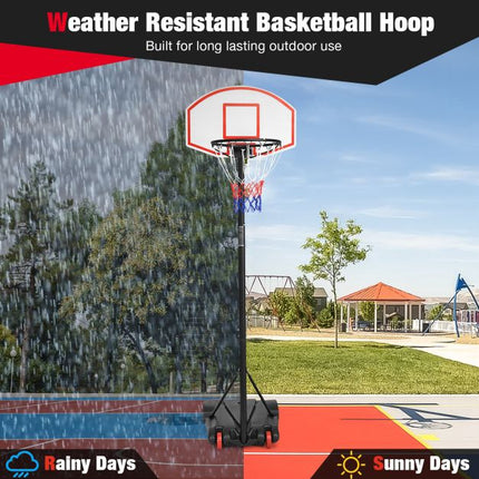Portable Basketball Hoop, Adjustable Height, 28 In Backboard