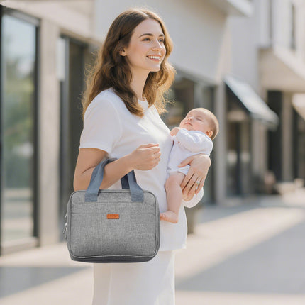 Portable Breast Pump Bag With Ice Pack, Insulated, Grey
