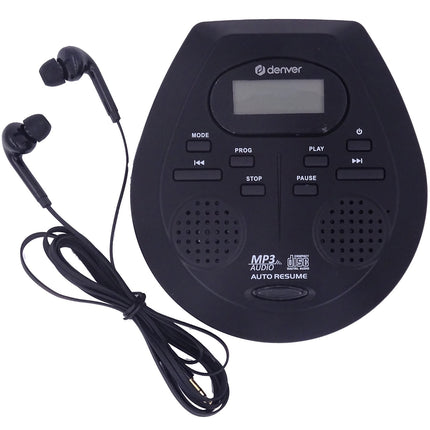 Portable CD Player with Built-In Speakers, Black