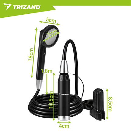 Portable Camping Shower, 2200mAh Battery, USB Charging
