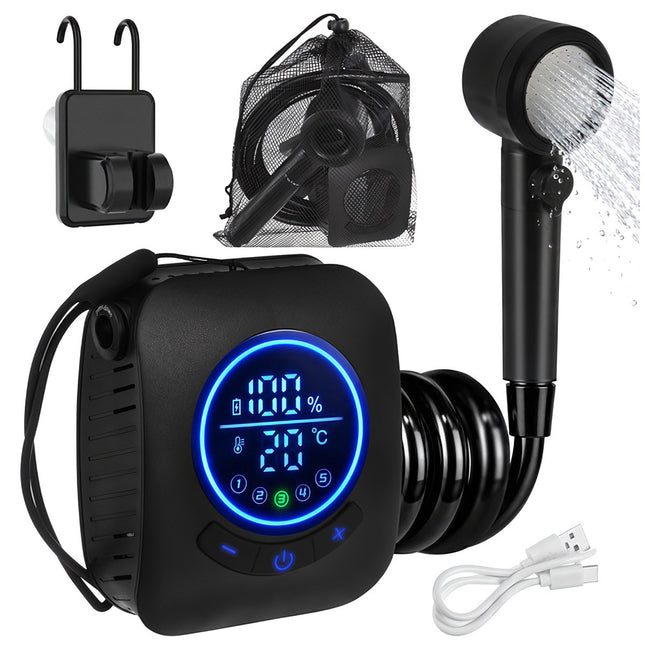 Portable Camping Shower, 8000mAh Battery, IPX8 Waterproof
