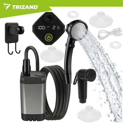 Portable Camping Shower with 6000mAh Battery and Pump