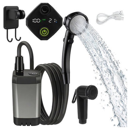 Portable Camping Shower with 6000mAh Battery and Pump