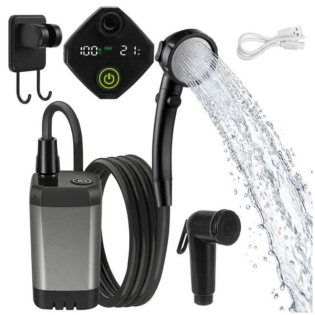 Portable Camping Shower with 6000mAh Battery and Pump