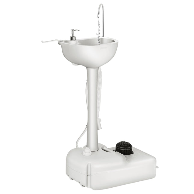 Portable Camping Sink with 17L Tank, Foot Pump, Towel Holder