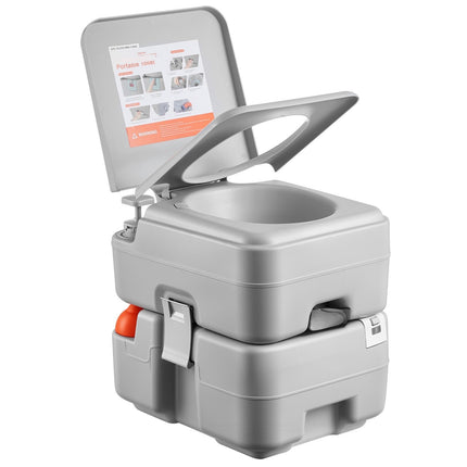 Portable Camping Toilet, 20L Detachable Tank, 120 Flushes