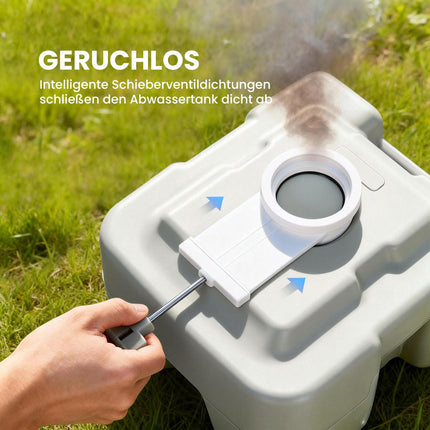 Portable Camping Toilet, 20L Waste Tank, 147kg Capacity