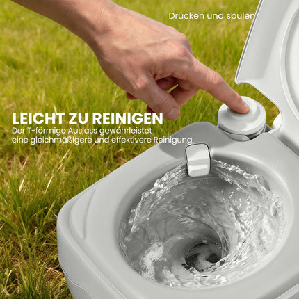 Portable Camping Toilet, 20L Waste Tank, 147kg Capacity