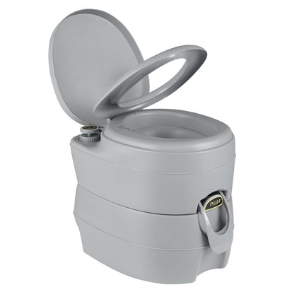 Portable Camping Toilet with 20L Waste Tank, Grey